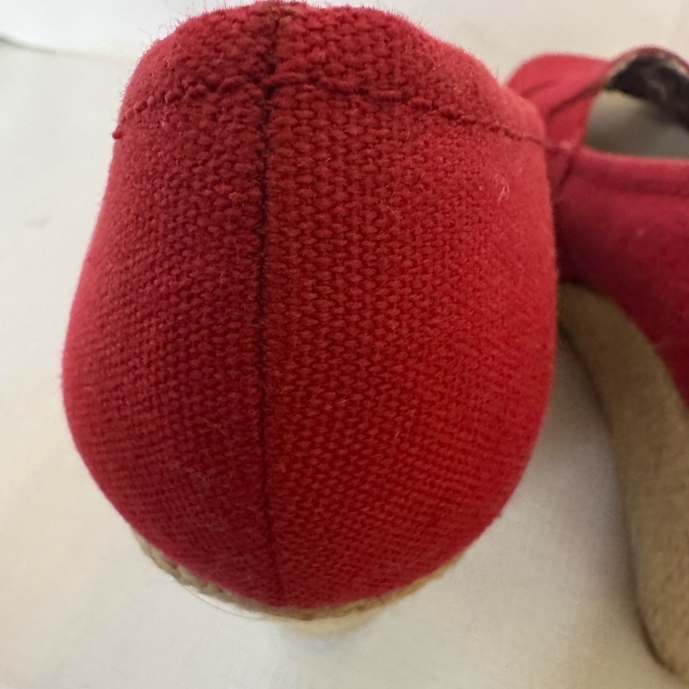 Faded Glory Women's Red Peep Toe Shoes Size 7 Fast Shipping Y2K Vintage - Picture 7 of 16